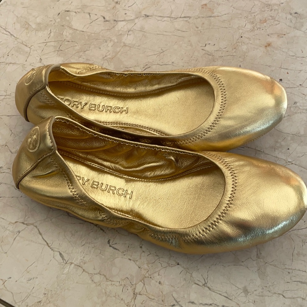 Tory Burch Gold flats